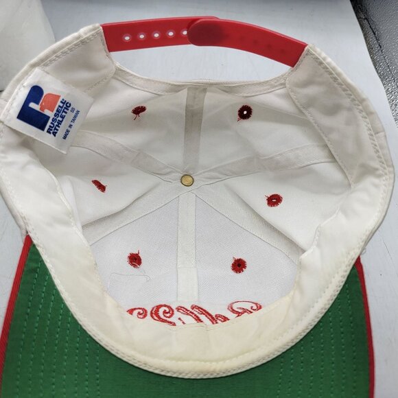 Russell Athletic Bell 222 Snapback Cap Red White Hat Casual Outdoors Adjustable - Picture 7 of 9